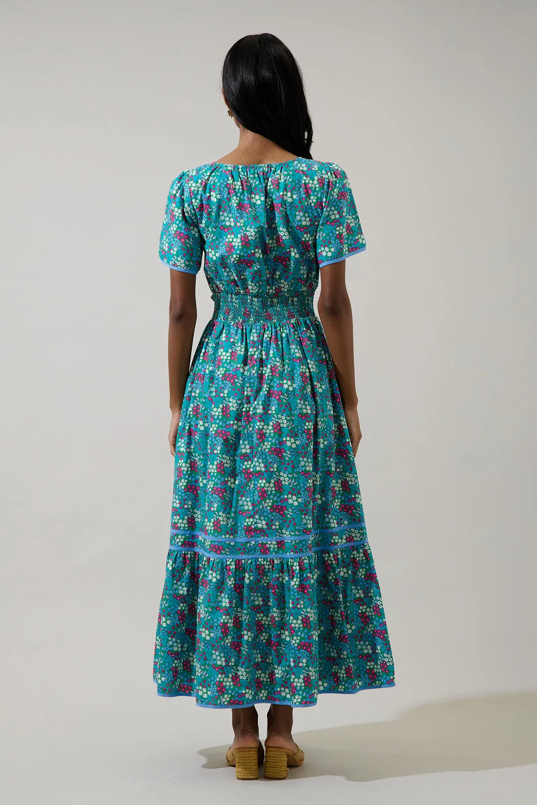Karela Blossom Ordy Smocked Midi Dress sold by Sugarlips product image thumbnail 2