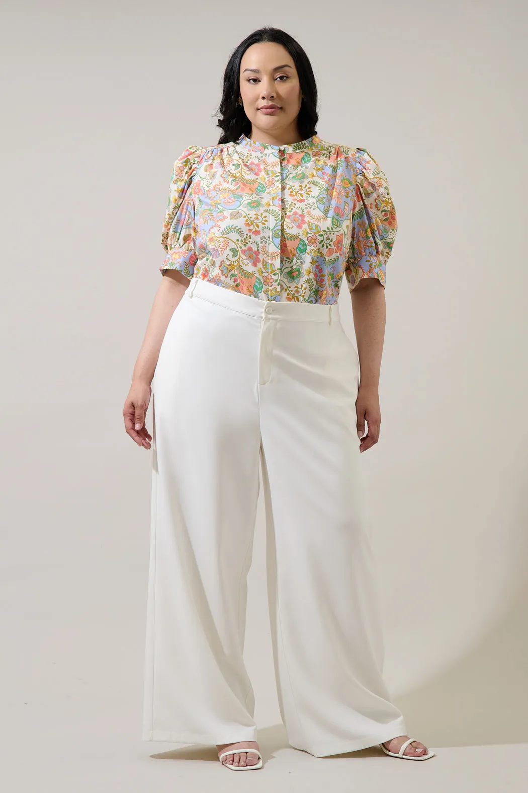 Zamara Floral Klina Drape Sleeve Top Curve sold by Sugarlips product image thumbnail 4