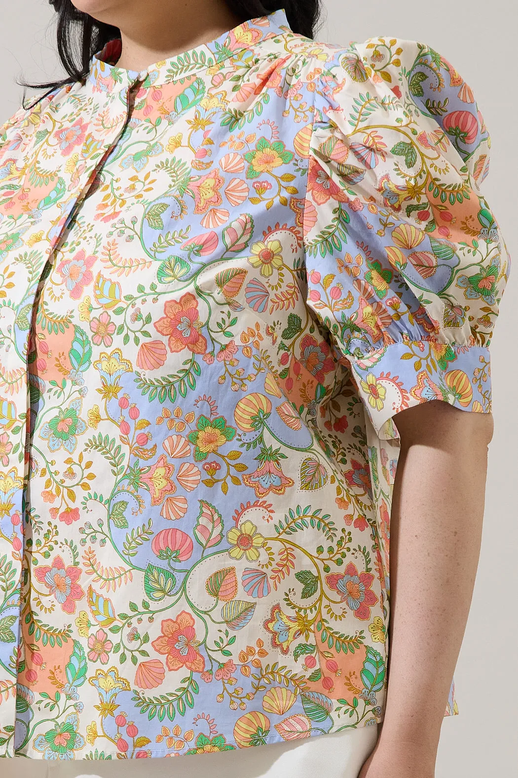 Zamara Floral Klina Drape Sleeve Top Curve sold by Sugarlips product image thumbnail 5