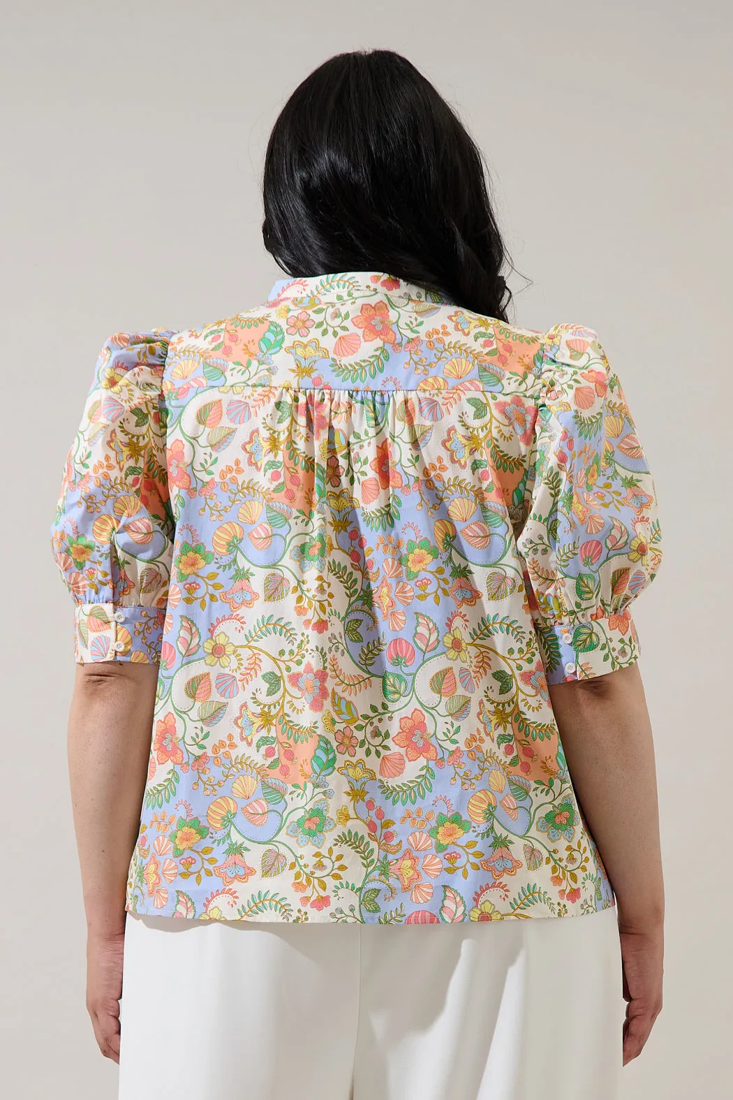 Zamara Floral Klina Drape Sleeve Top Curve sold by Sugarlips product image thumbnail 2