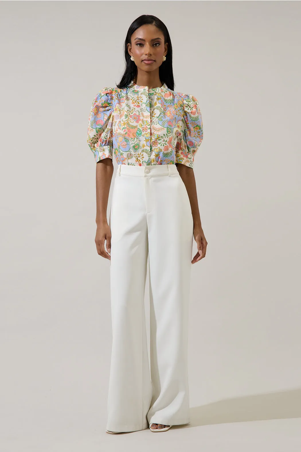 Zamara Floral Klina Drape Sleeve Top sold by Sugarlips product image thumbnail 4
