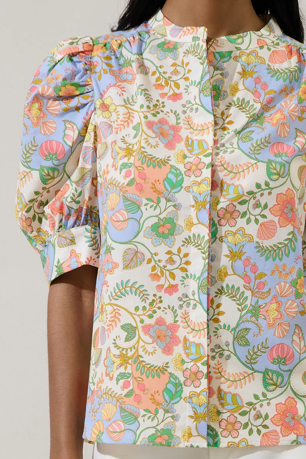 Zamara Floral Klina Drape Sleeve Top sold by Sugarlips product image thumbnail 5