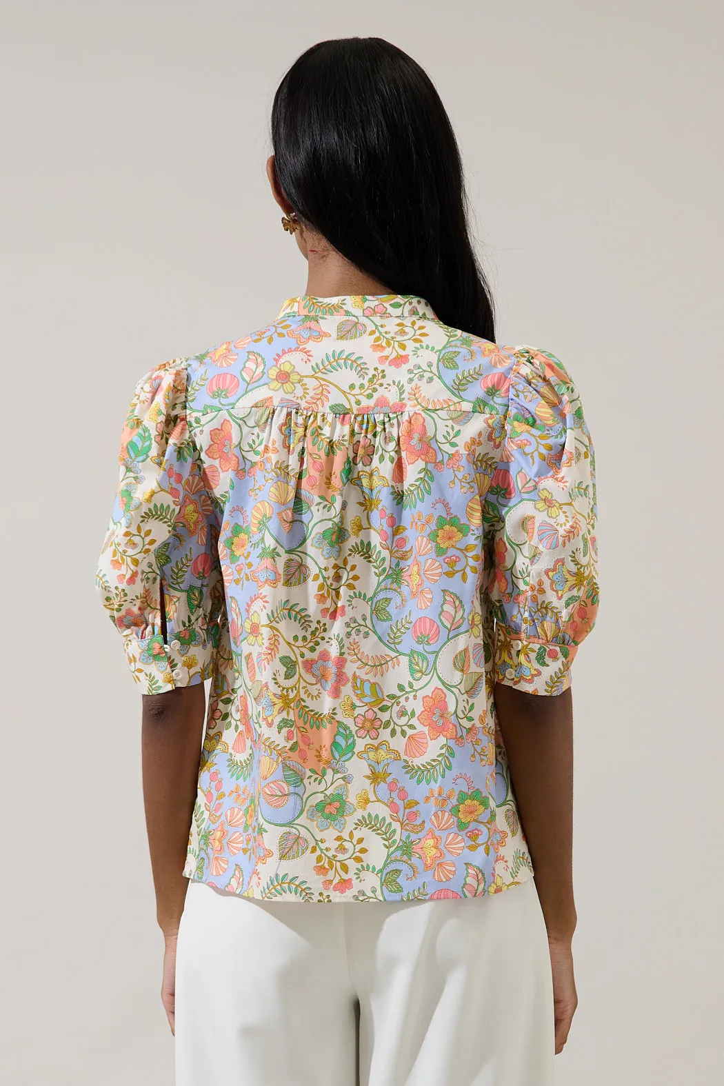 Zamara Floral Klina Drape Sleeve Top sold by Sugarlips product image thumbnail 2