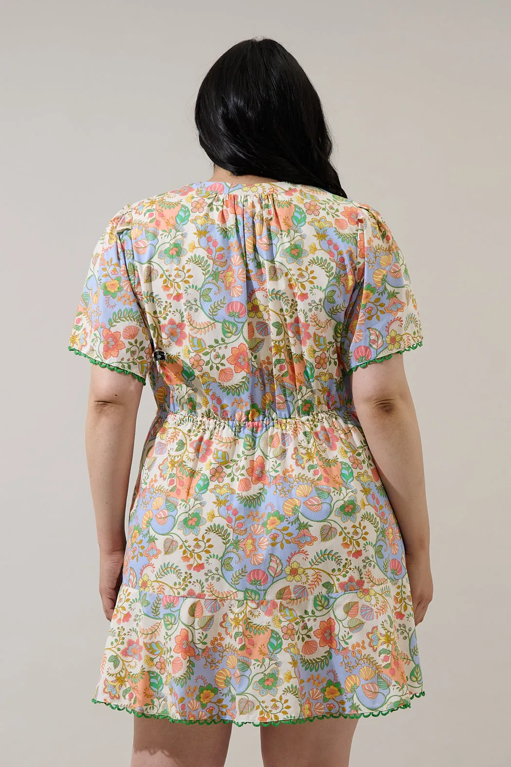 Zamara Floral Bouse Shift Mini Dress Curve sold by Sugarlips product image thumbnail 2