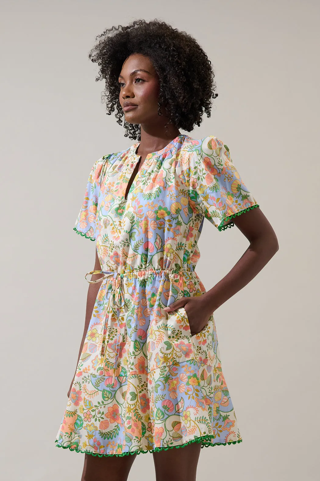 Zamara Floral Bouse Shift Mini Dress sold by Sugarlips product image thumbnail 3