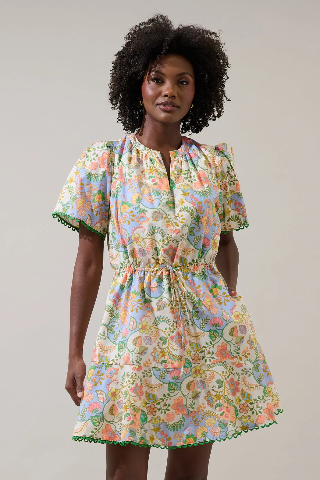 Zamara Floral Bouse Shift Mini Dress sold by Sugarlips
