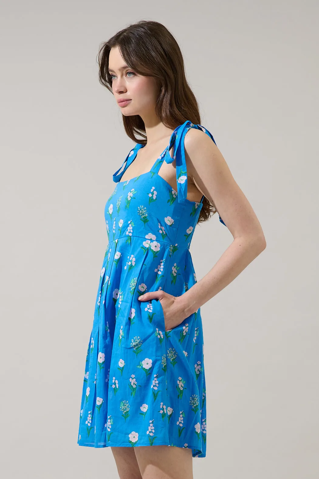 Jazleen Floral Gracia Pleated Mini Dress sold by Sugarlips product image thumbnail 3