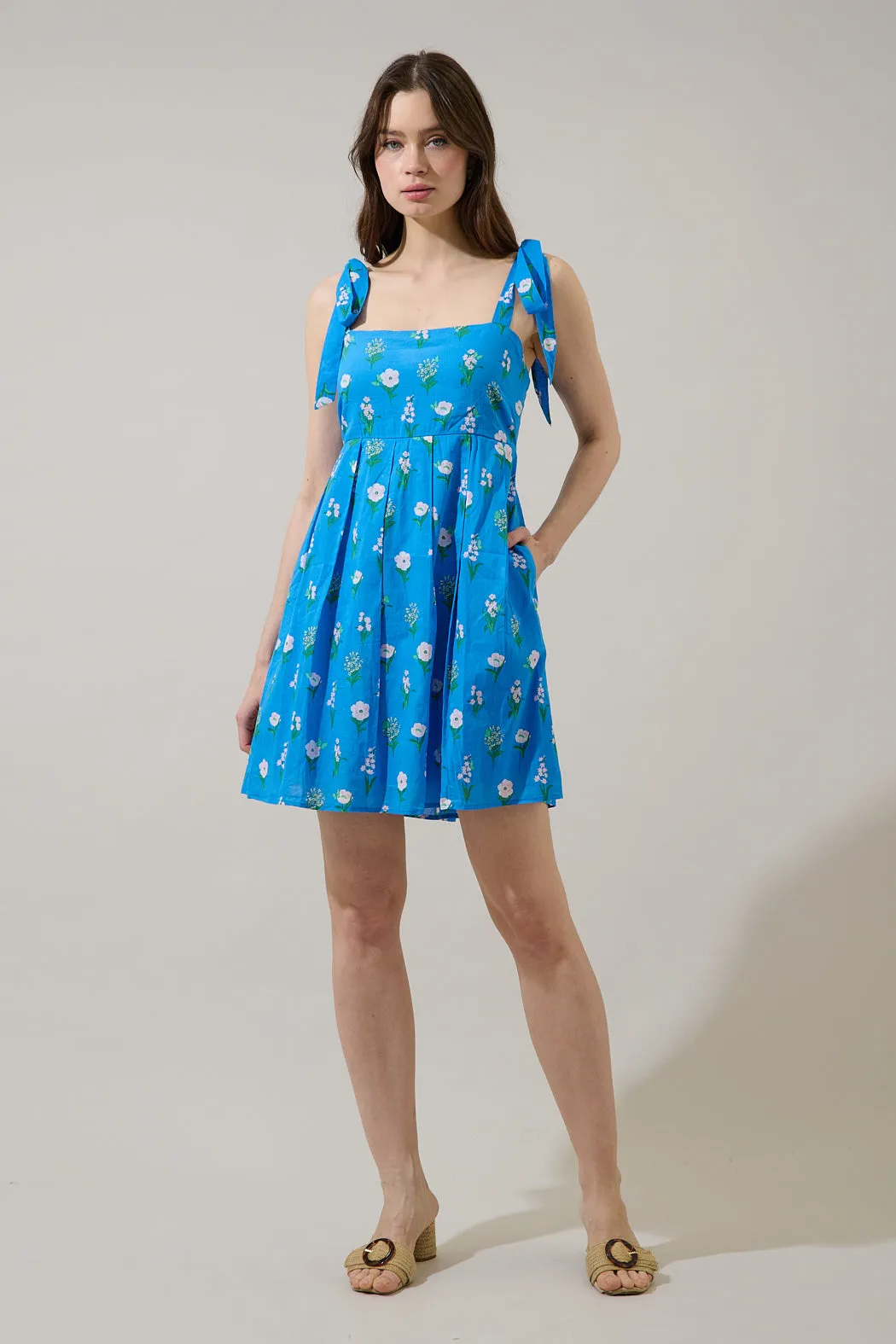 Jazleen Floral Gracia Pleated Mini Dress sold by Sugarlips product image thumbnail 4