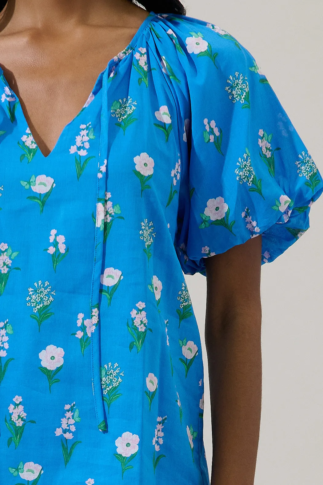 Jazleen Floral Overseas Balloon Sleeve Top sold by Sugarlips product image thumbnail 5