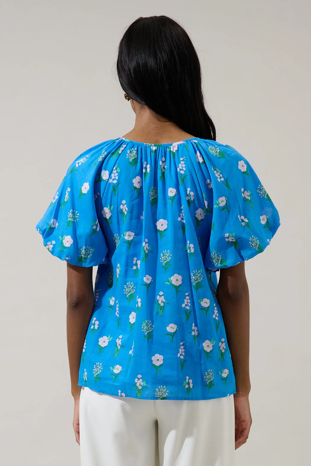 Jazleen Floral Overseas Balloon Sleeve Top sold by Sugarlips product image thumbnail 2
