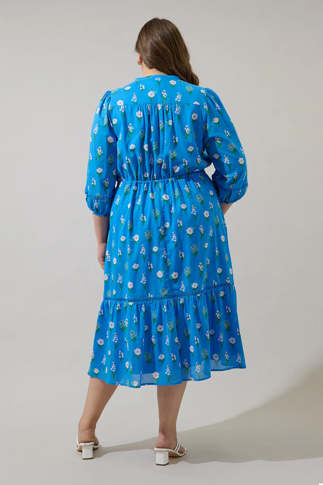 Jazleen Floral Harmy Drawstring Midi Dress Curve sold by Sugarlips product image thumbnail 2