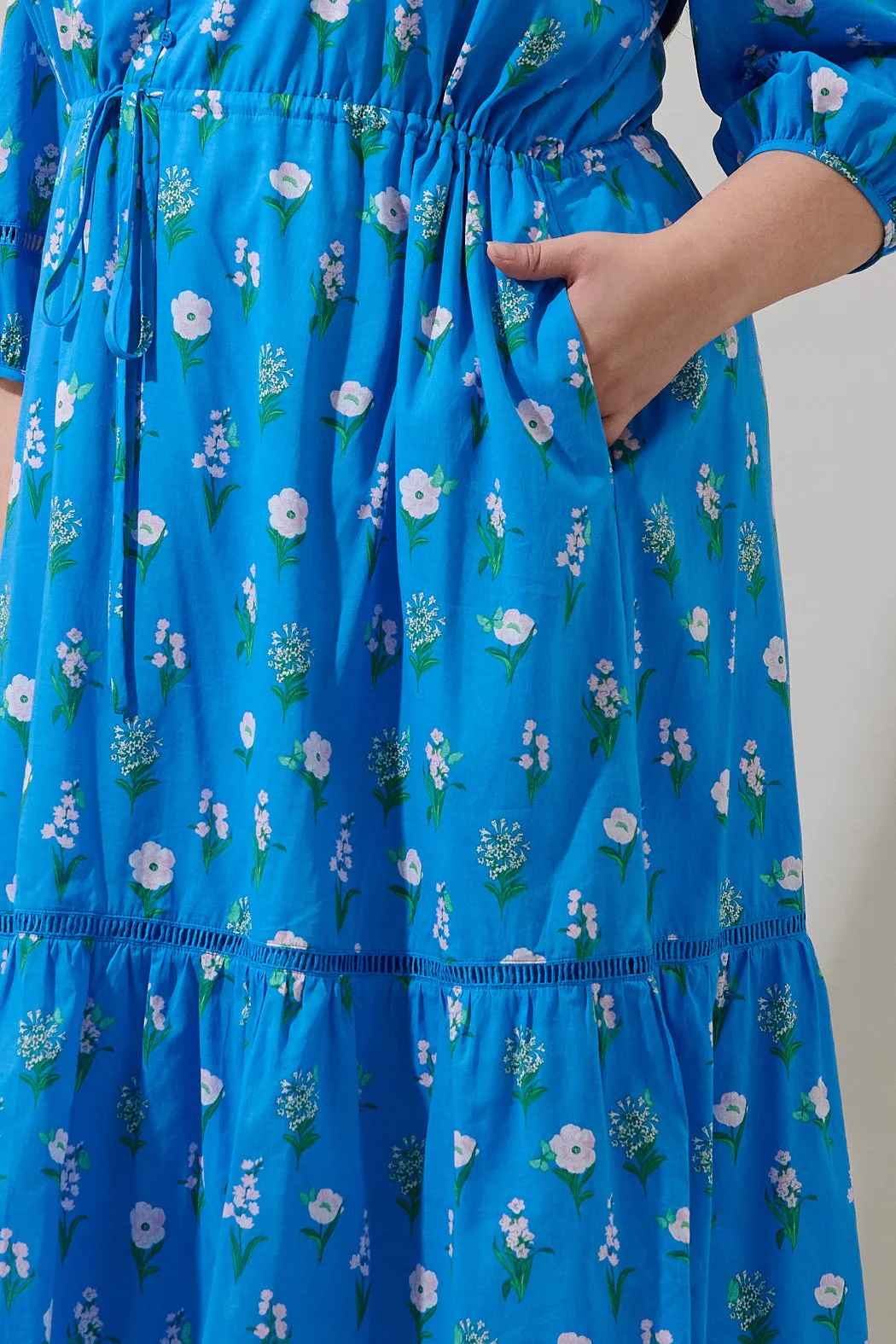 Jazleen Floral Harmy Drawstring Midi Dress Curve sold by Sugarlips product image thumbnail 4