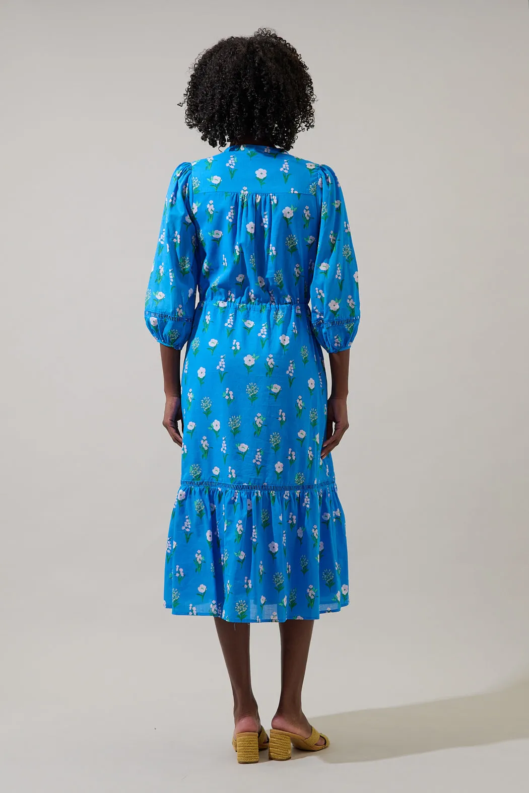 Jazleen Floral Harmy Drawstring Midi Dress sold by Sugarlips product image thumbnail 2