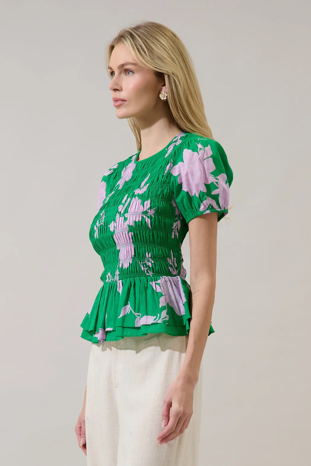Zama Floral Katti Smocked Top sold by Sugarlips product image thumbnail 3