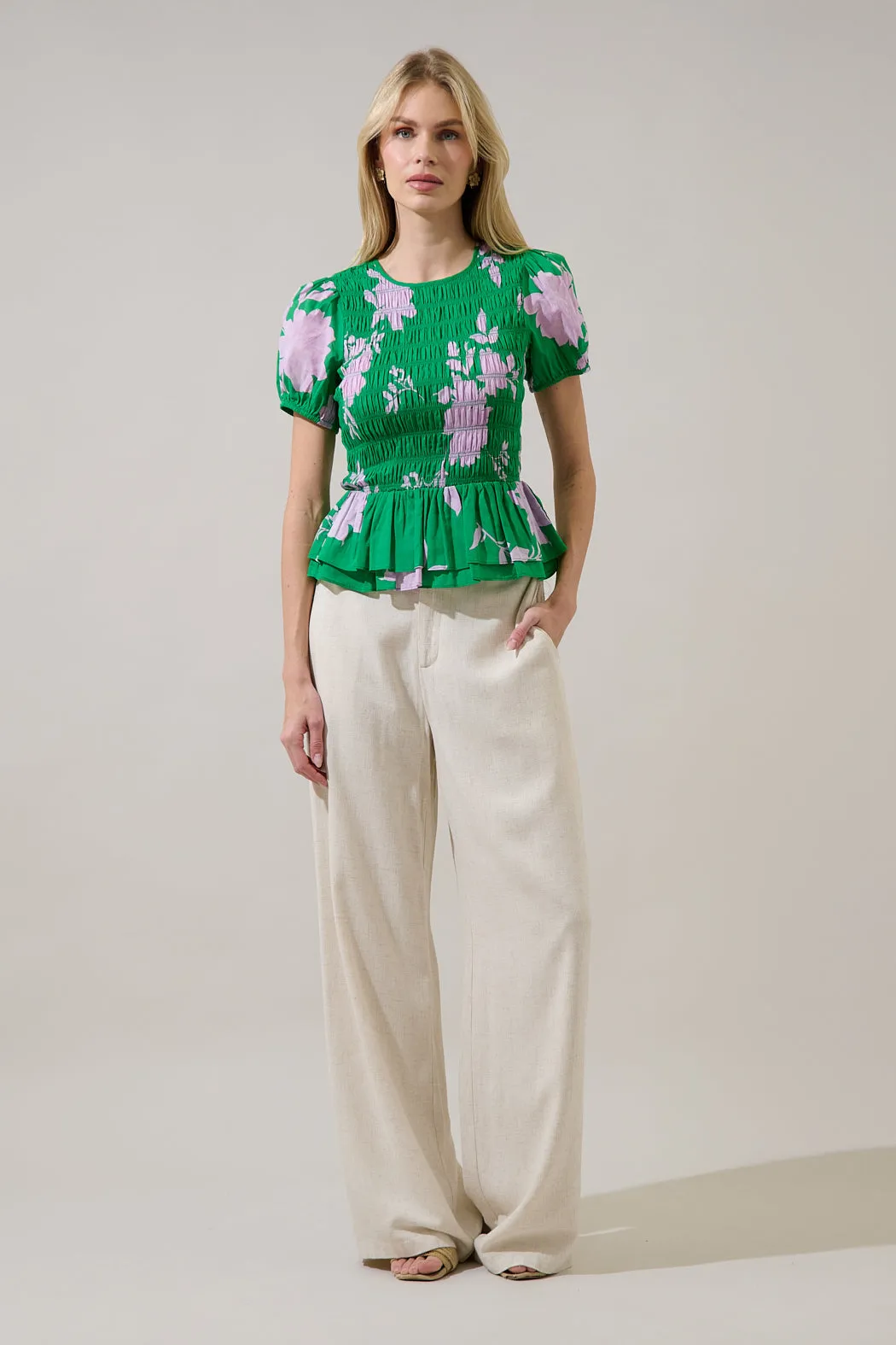 Zama Floral Katti Smocked Top sold by Sugarlips product image thumbnail 4