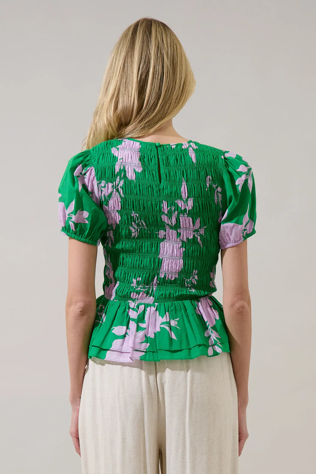 Zama Floral Katti Smocked Top sold by Sugarlips product image thumbnail 2