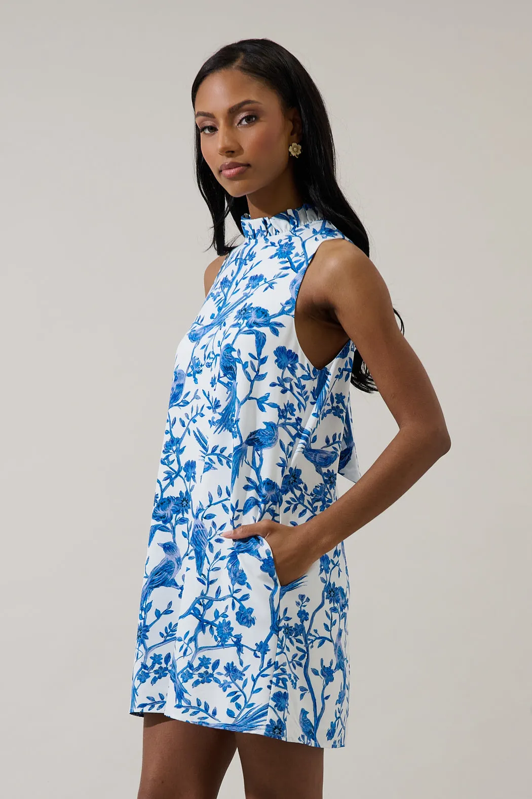 Ciela Floral Benson Trapeze Mini Dress sold by Sugarlips product image thumbnail 3