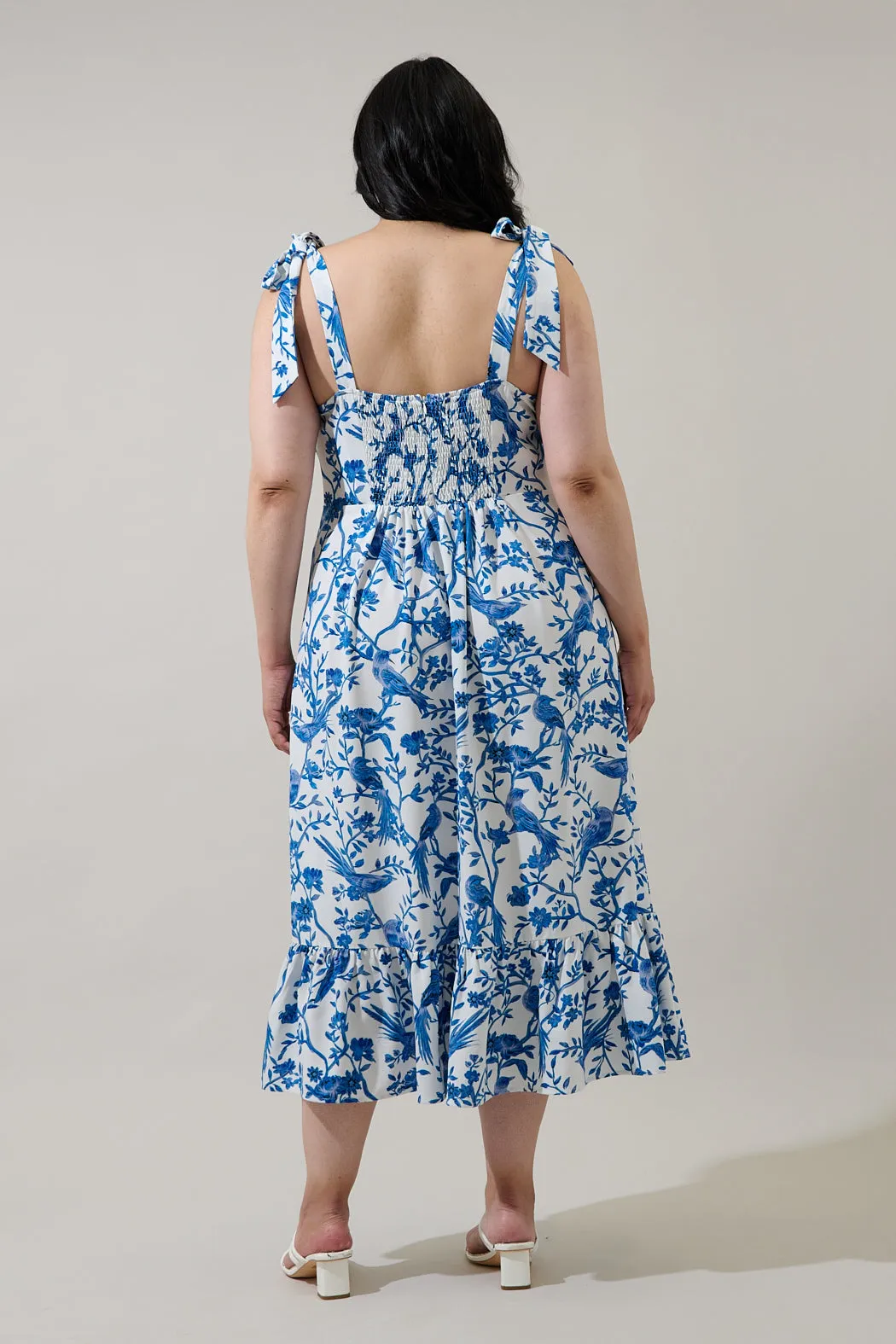 Ciela Floral Baker Tie Strap Midi Dress Curve sold by Sugarlips product image thumbnail 2