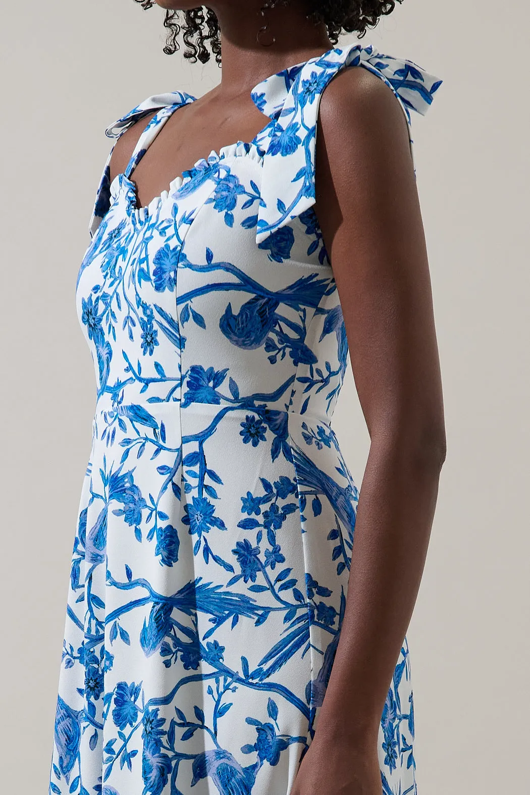 Ciela Floral Baker Tie Strap Midi Dress sold by Sugarlips product image thumbnail 4