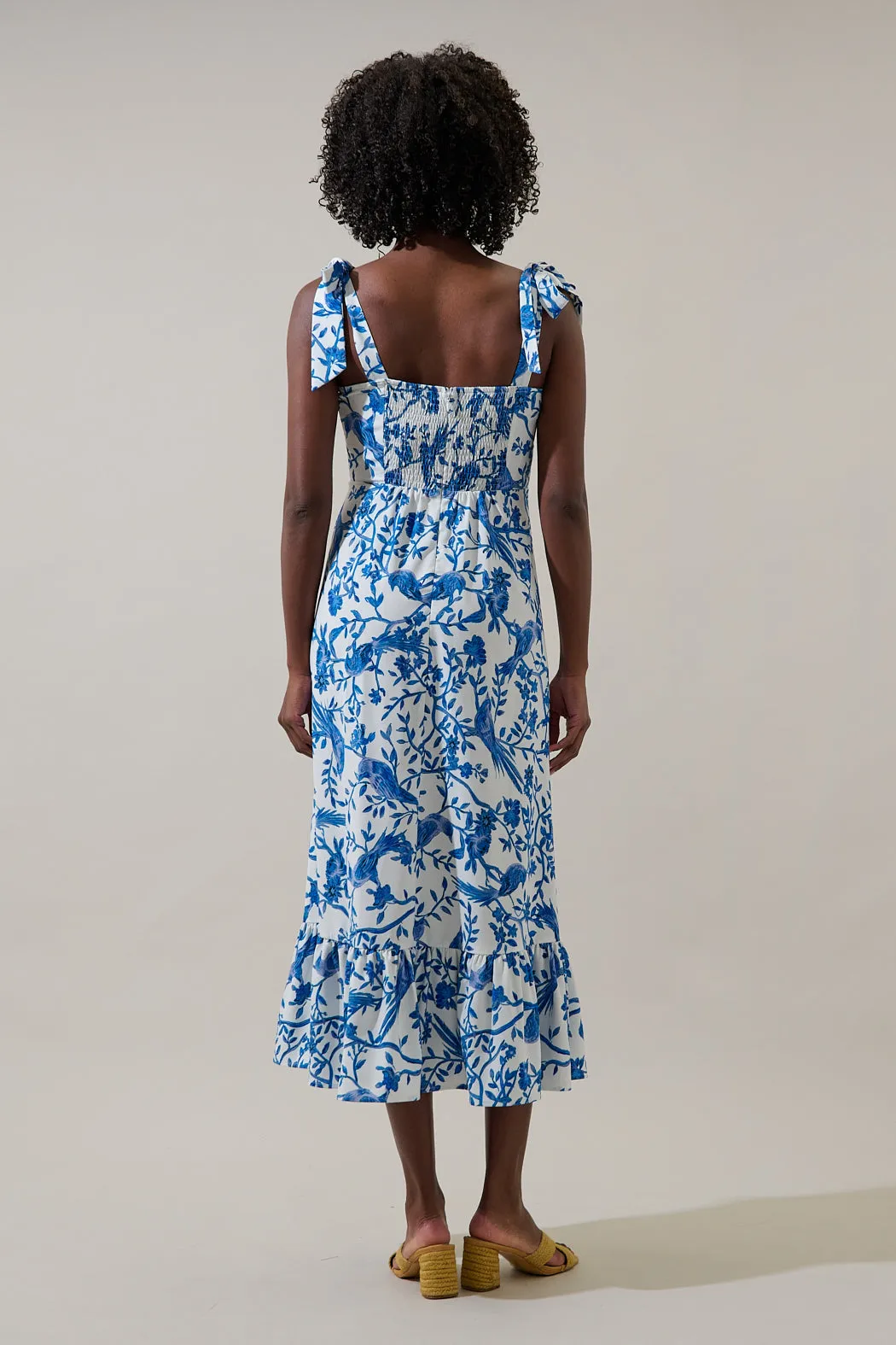 Ciela Floral Baker Tie Strap Midi Dress sold by Sugarlips product image thumbnail 2