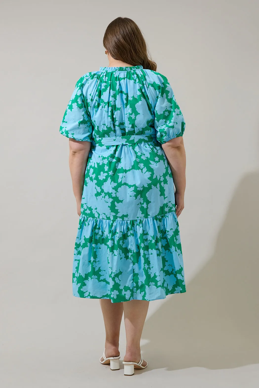 Riona Floral Wynette Tiered Midi Dress Curve sold by Sugarlips product image thumbnail 2