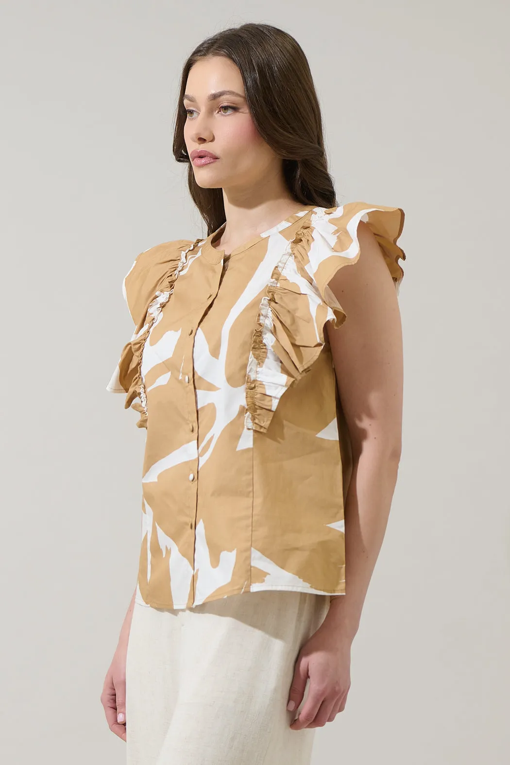 Hazel Abstract Vance Button Front Blouse sold by Sugarlips product image thumbnail 3
