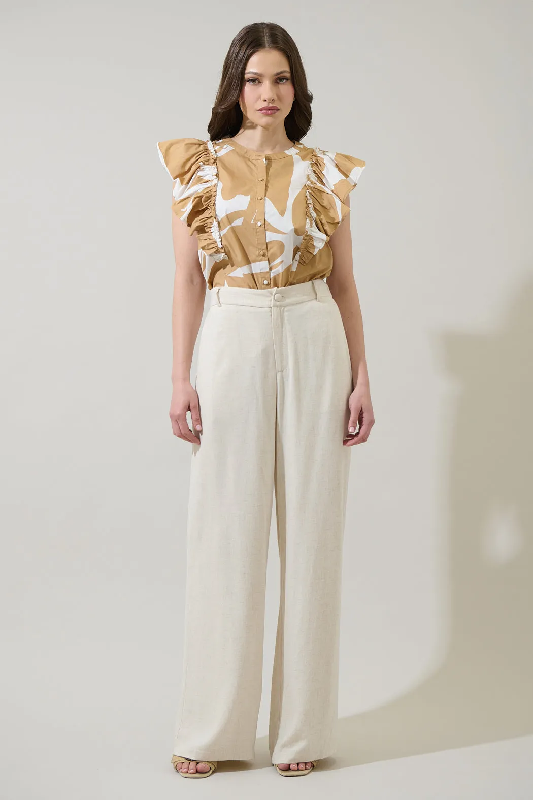 Hazel Abstract Vance Button Front Blouse sold by Sugarlips product image thumbnail 4