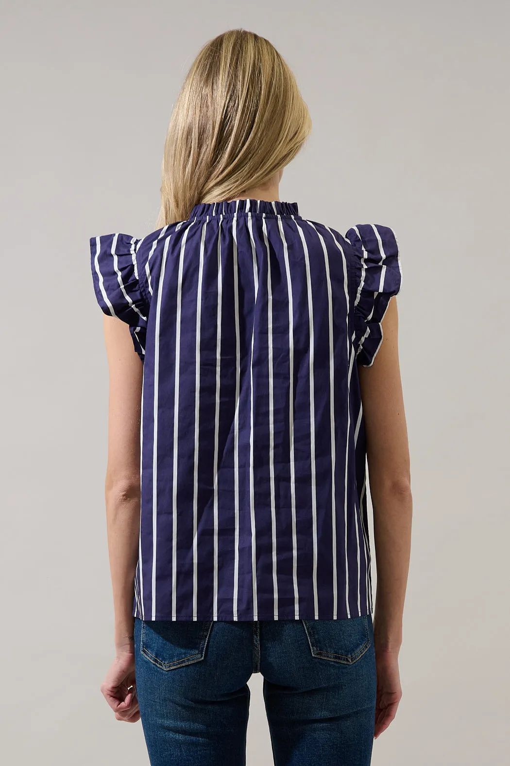 Adlina Ruffle Top Verta Stripe sold by Sugarlips product image thumbnail 2