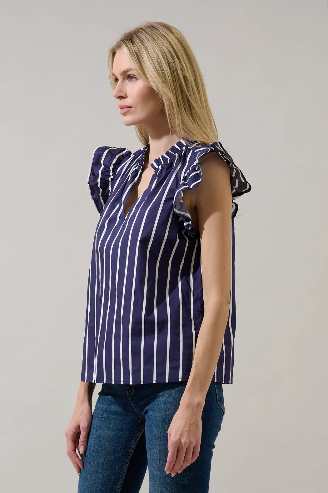 Adlina Ruffle Top Verta Stripe sold by Sugarlips product image thumbnail 3