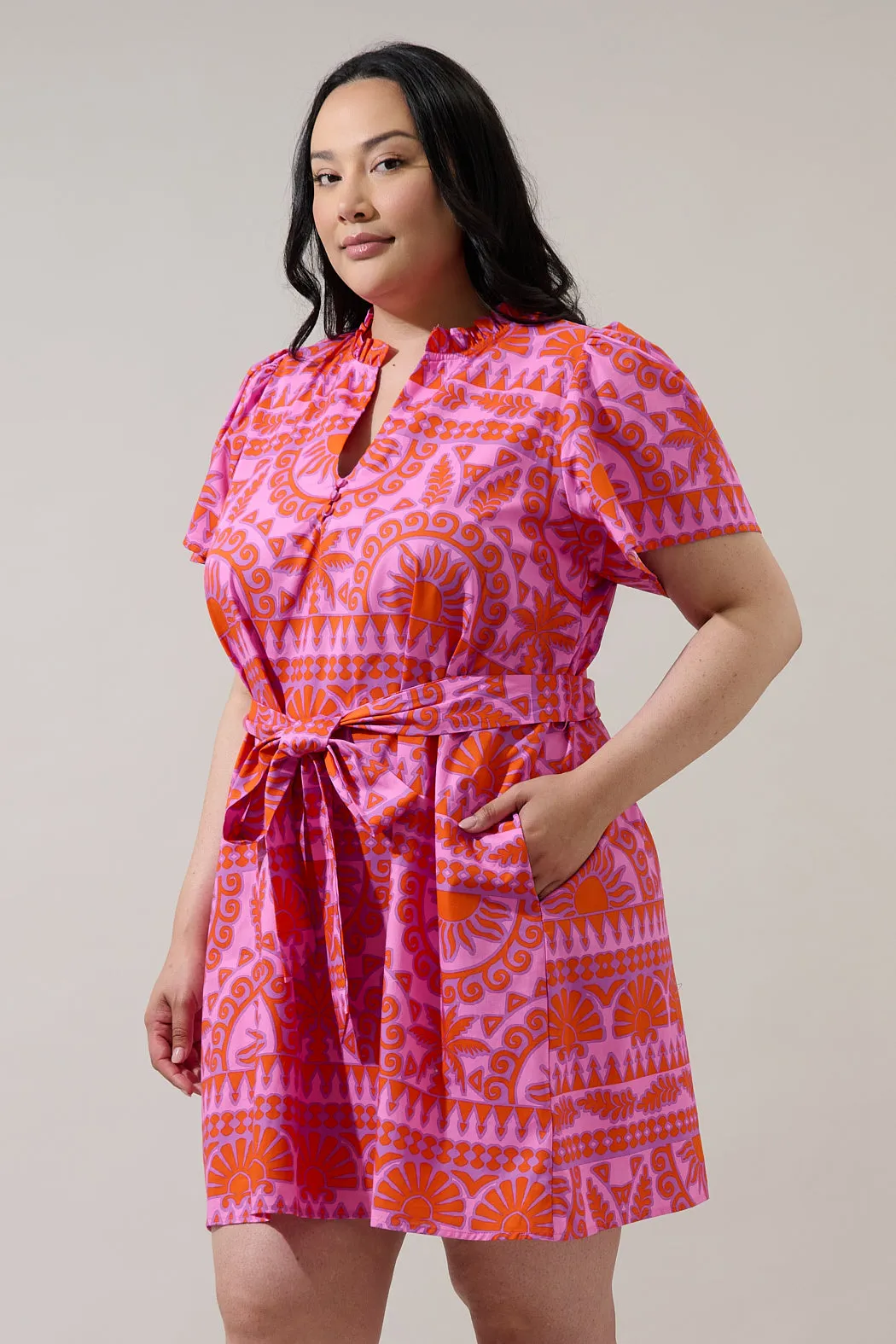 Tarie Tropical Ema Shift Mini Dress Curve sold by Sugarlips product image thumbnail 3