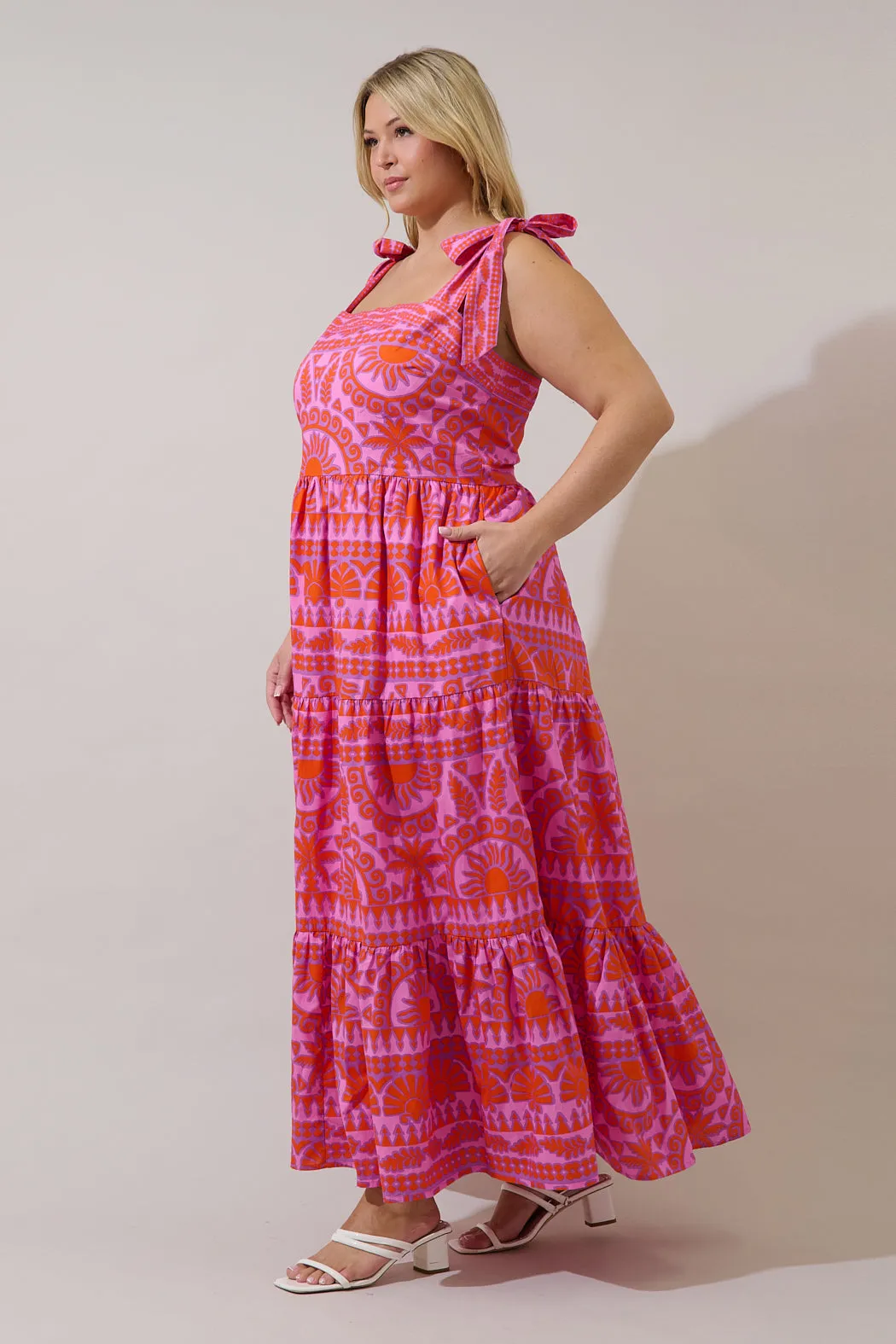Tarie Tropical Emely Tiered Maxi Dress Curve sold by Sugarlips product image thumbnail 3