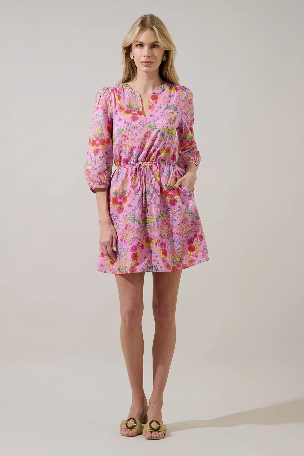 Ramsie Floral Melany Shift Mini Dress sold by Sugarlips product image thumbnail 4