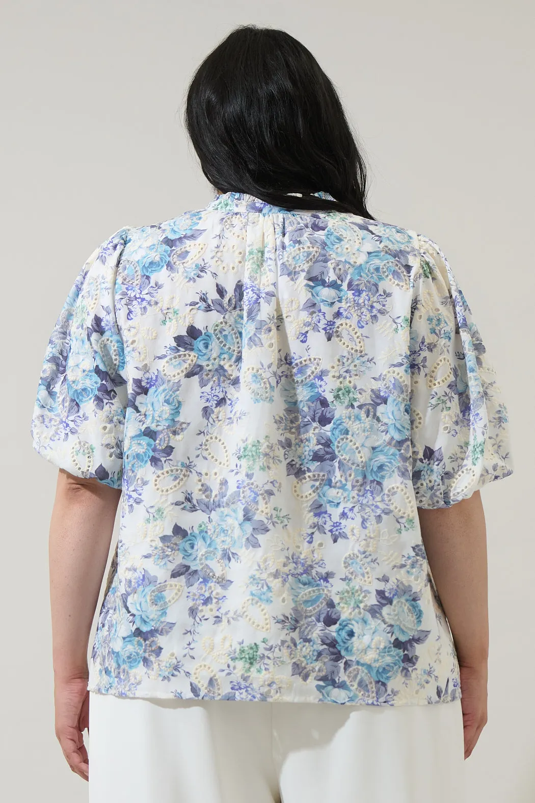 Yalinda Eyelet Puff Sleeve Top Curve sold by Sugarlips product image thumbnail 2