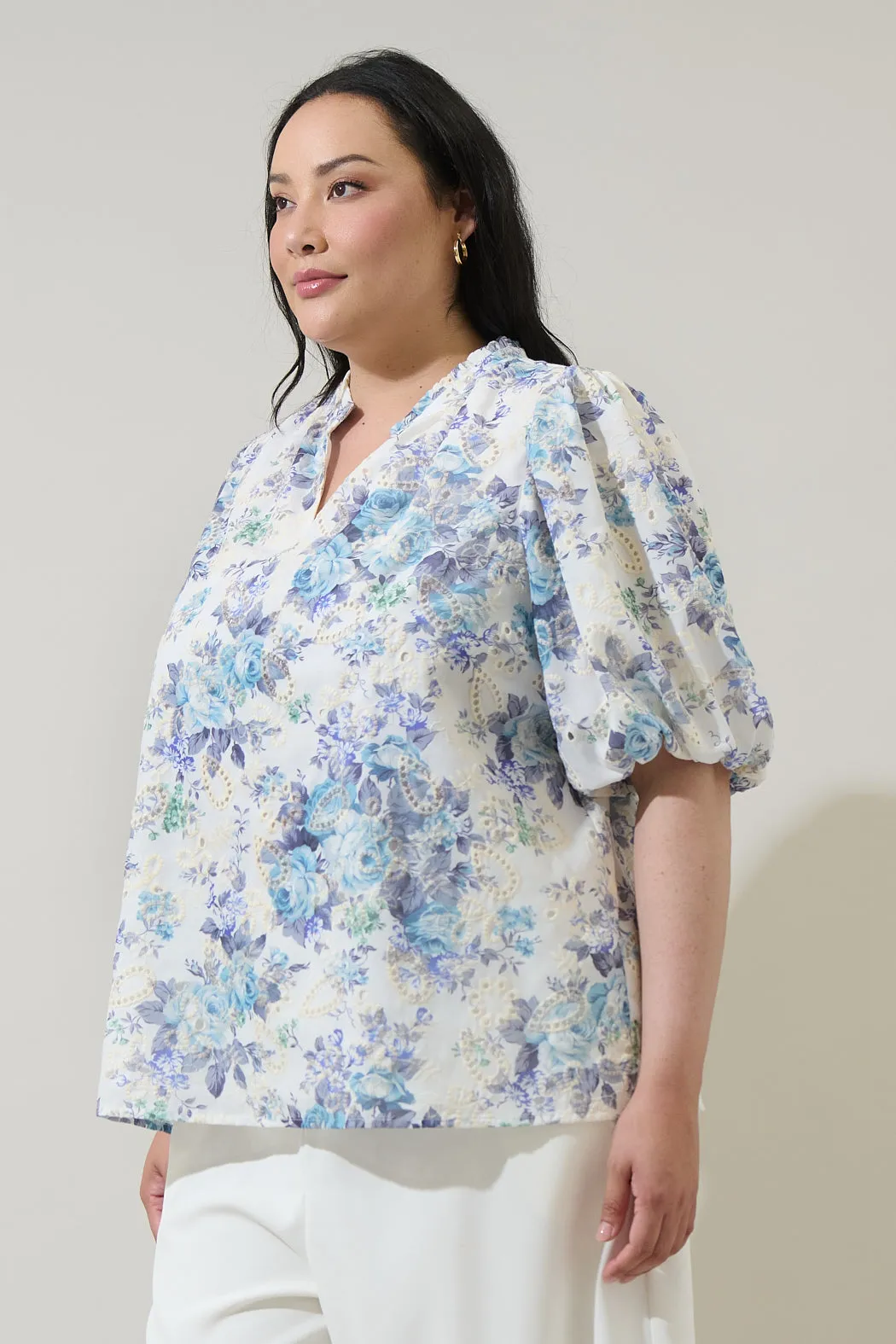 Yalinda Eyelet Puff Sleeve Top Curve sold by Sugarlips product image thumbnail 3