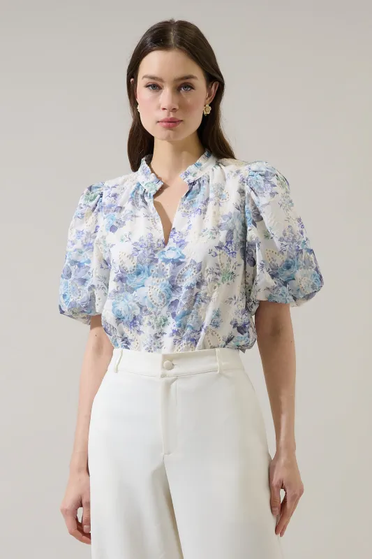 Yalinda Eyelet Puff Sleeve Top sold by Sugarlips