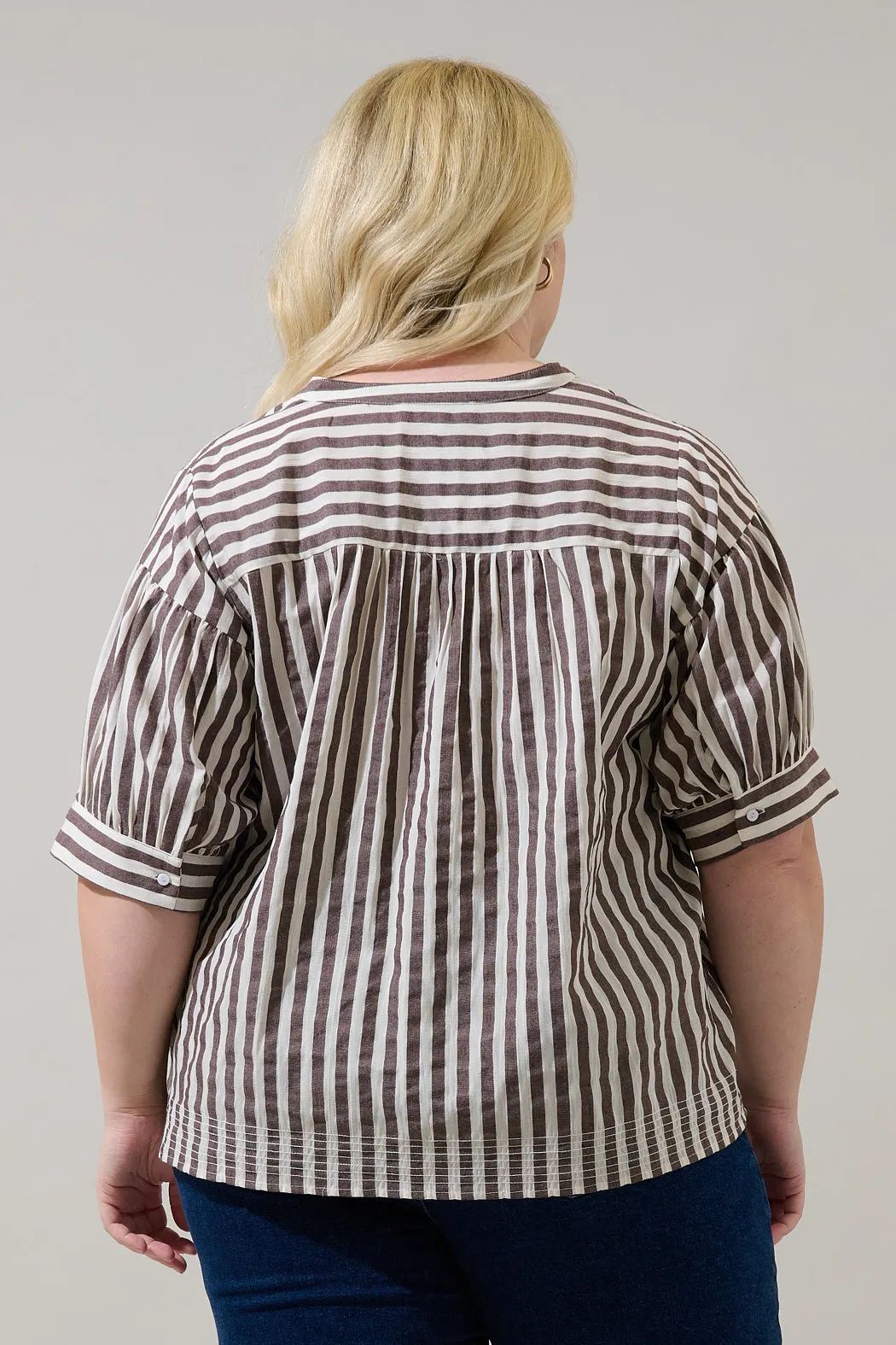 Catana Striped Split Neck Top Curve sold by Sugarlips product image thumbnail 2