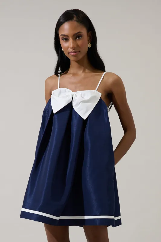 Domina Bow Trapeze Mini Dress made by Sugarlips