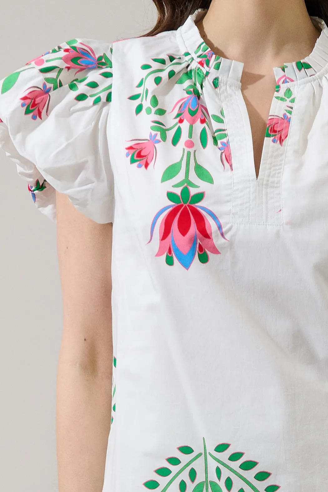 Keni Split Neck Top Saury Floral sold by Sugarlips product image thumbnail 5