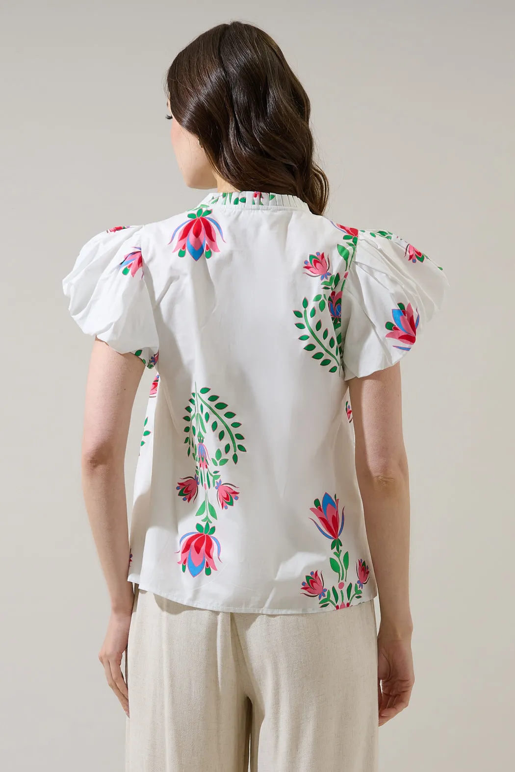 Keni Split Neck Top Saury Floral sold by Sugarlips product image thumbnail 2