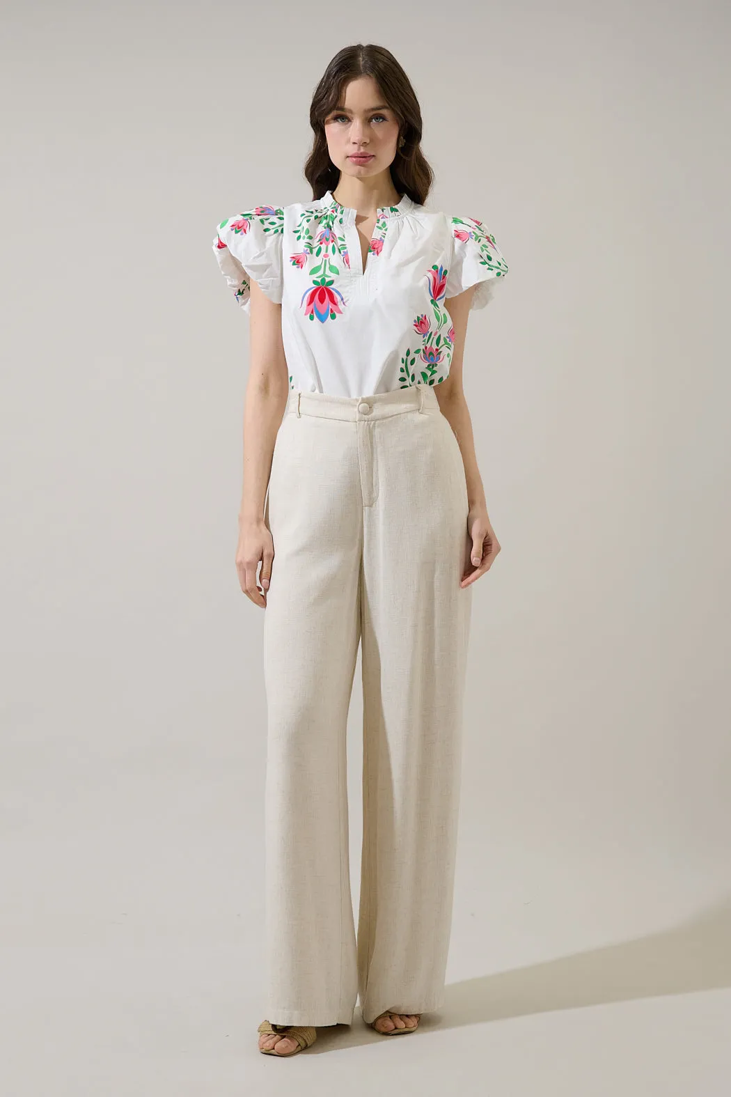 Keni Split Neck Top Saury Floral sold by Sugarlips product image thumbnail 4