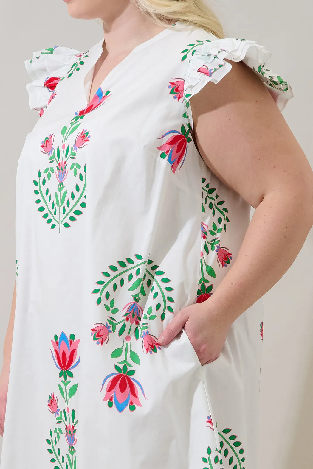 Evalyn Ruffle Mini Dress Saury Floral Curve sold by Sugarlips product image thumbnail 5