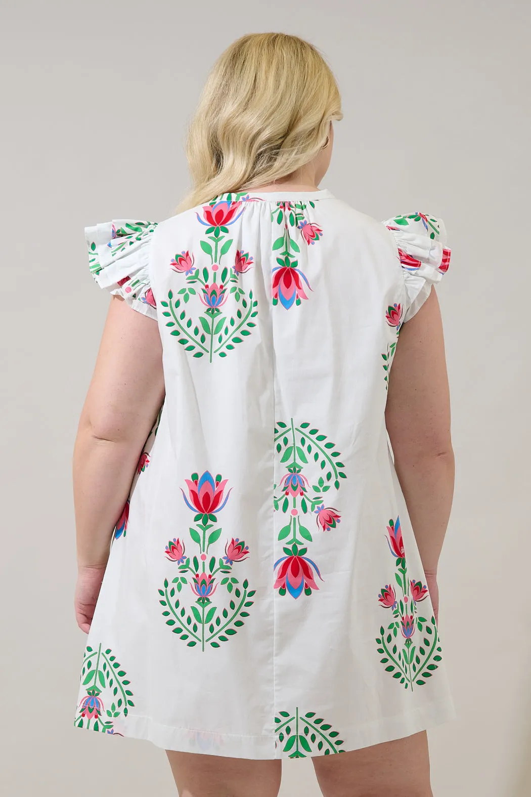 Evalyn Ruffle Mini Dress Saury Floral Curve sold by Sugarlips product image thumbnail 2