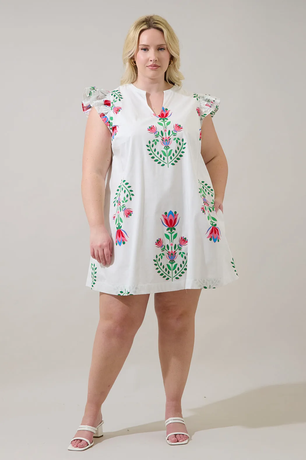 Evalyn Ruffle Mini Dress Saury Floral Curve sold by Sugarlips product image thumbnail 4