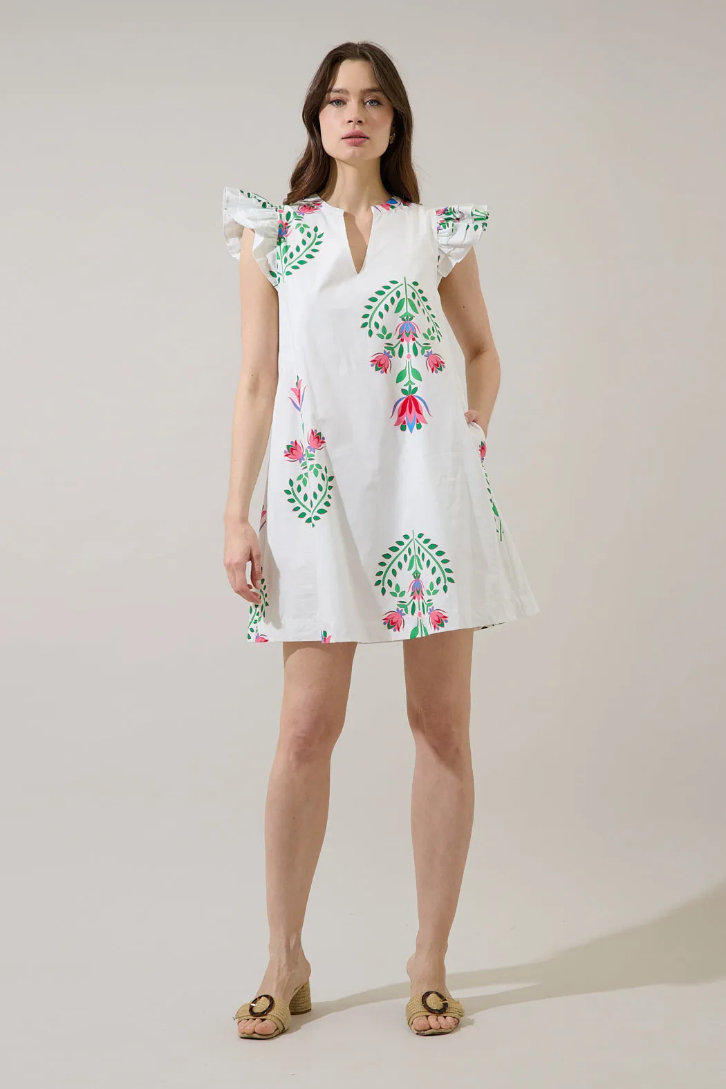 Evalyn Ruffle Mini Dress Saury Floral sold by Sugarlips product image thumbnail 5
