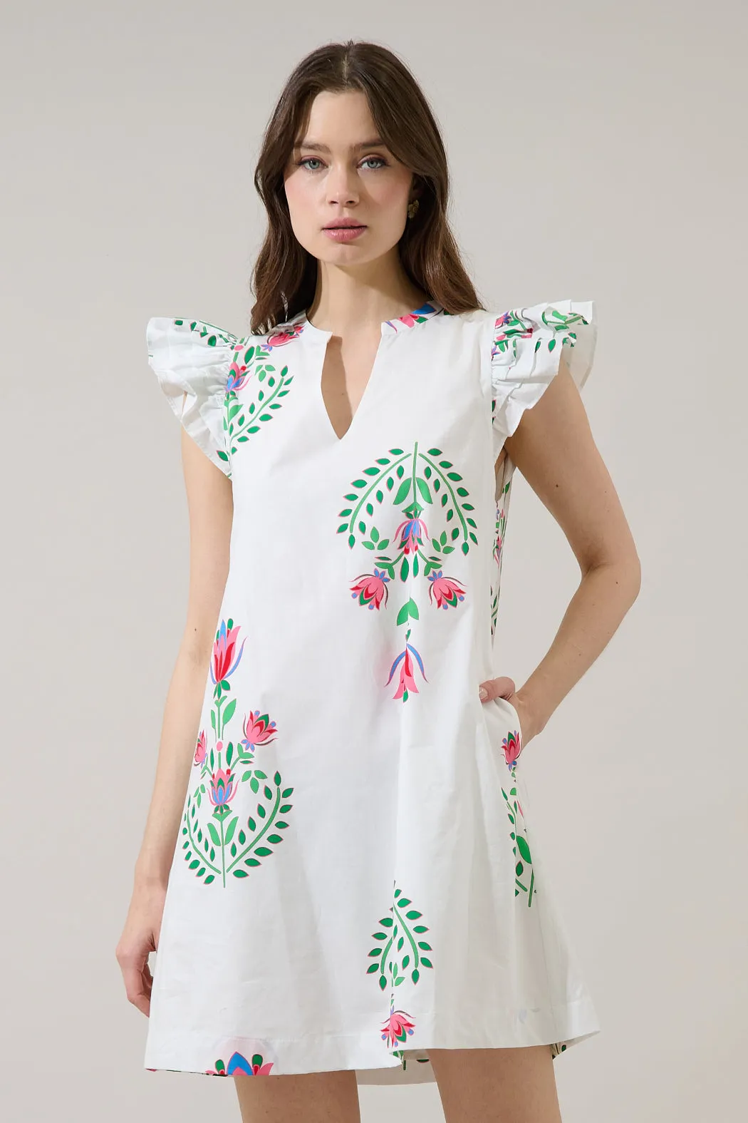 Evalyn Ruffle Mini Dress Saury Floral sold by Sugarlips product image thumbnail 2