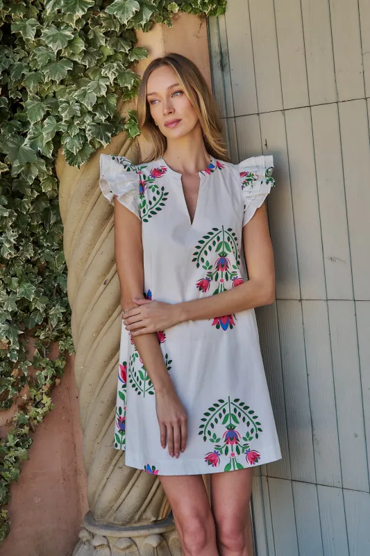 Evalyn Ruffle Mini Dress Saury Floral made by Sugarlips