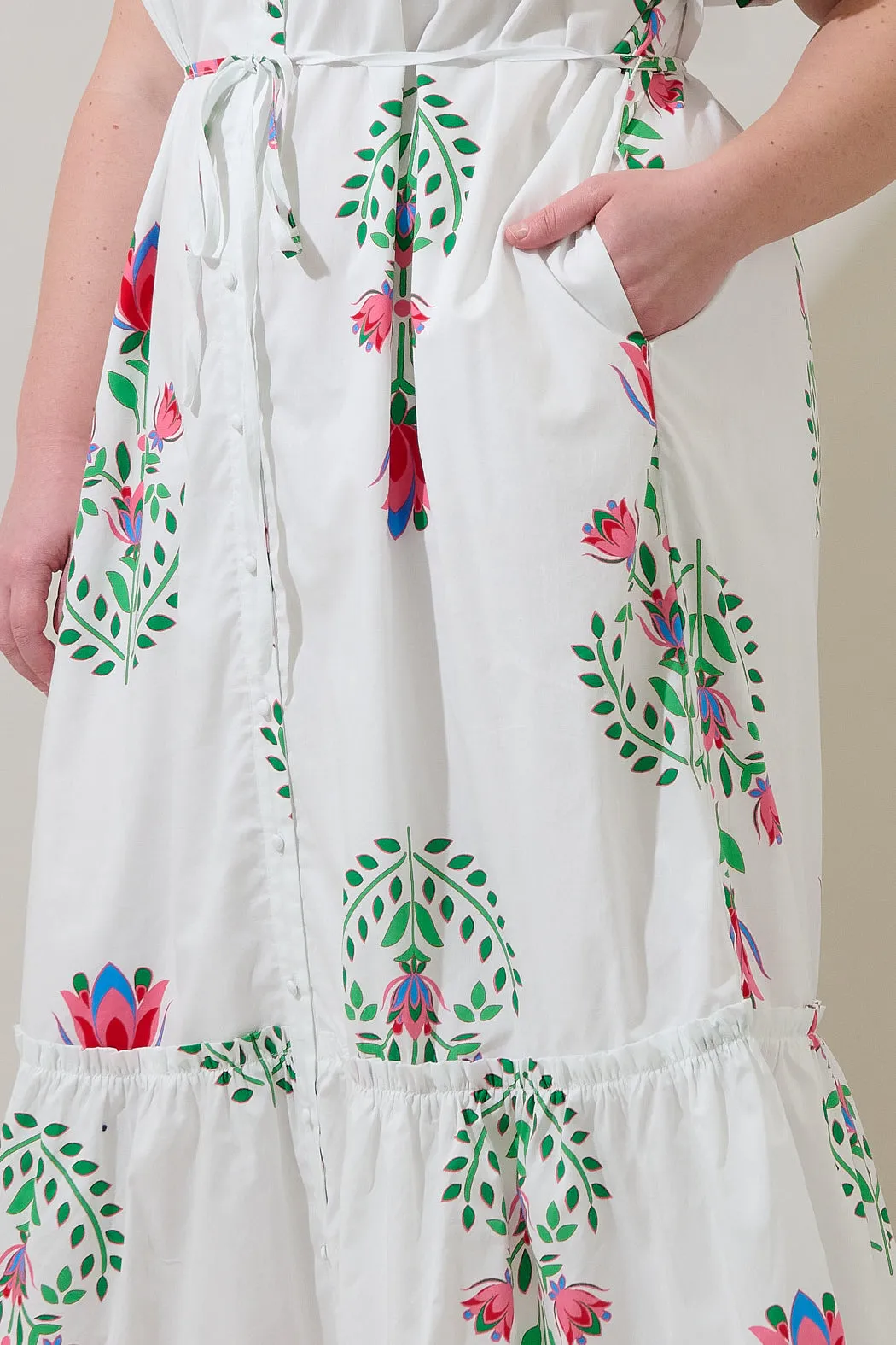 Alna Button Up Midi Dress Saury Floral Curve sold by Sugarlips product image thumbnail 4