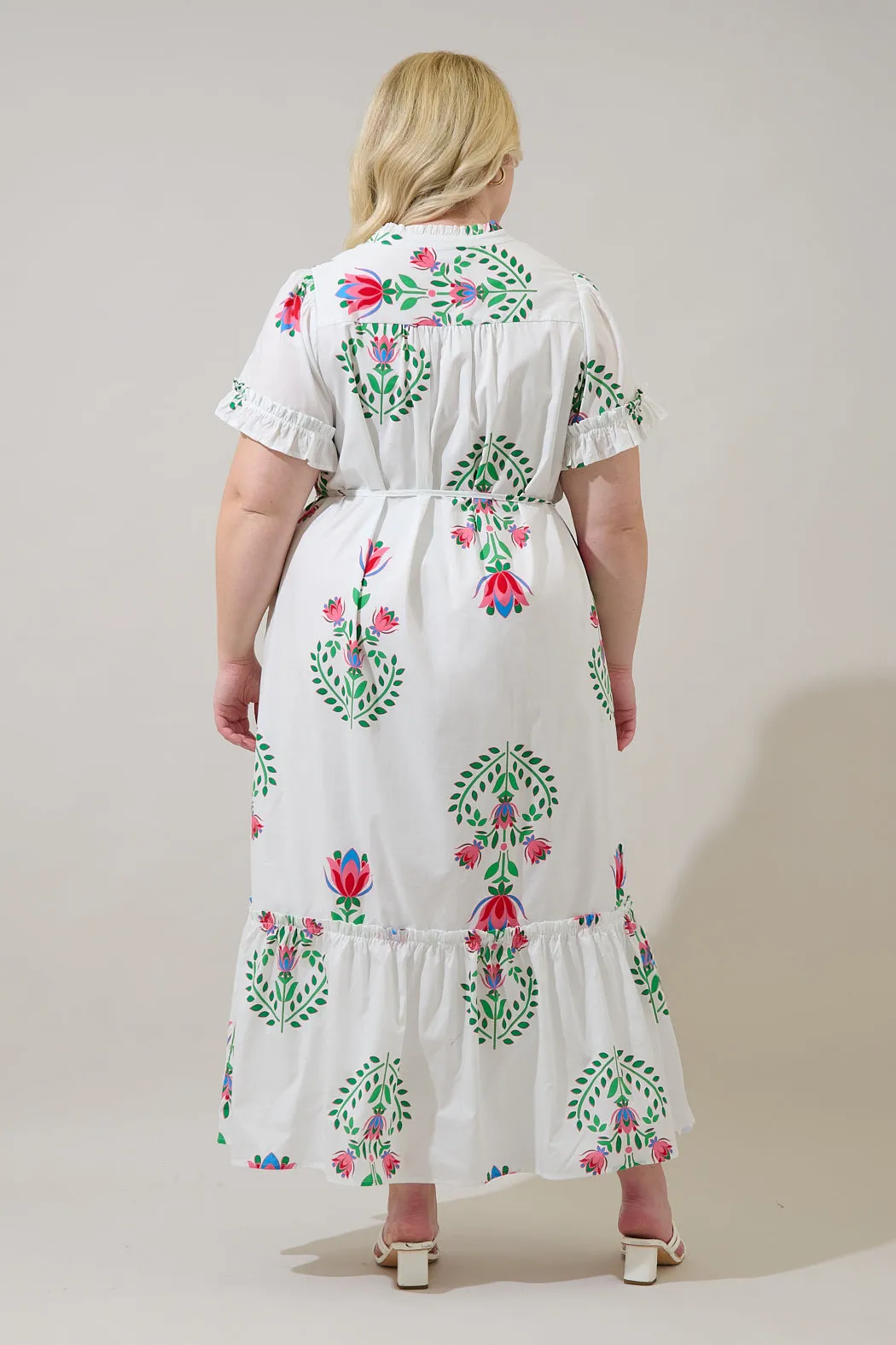 Alna Button Up Midi Dress Saury Floral Curve sold by Sugarlips product image thumbnail 2