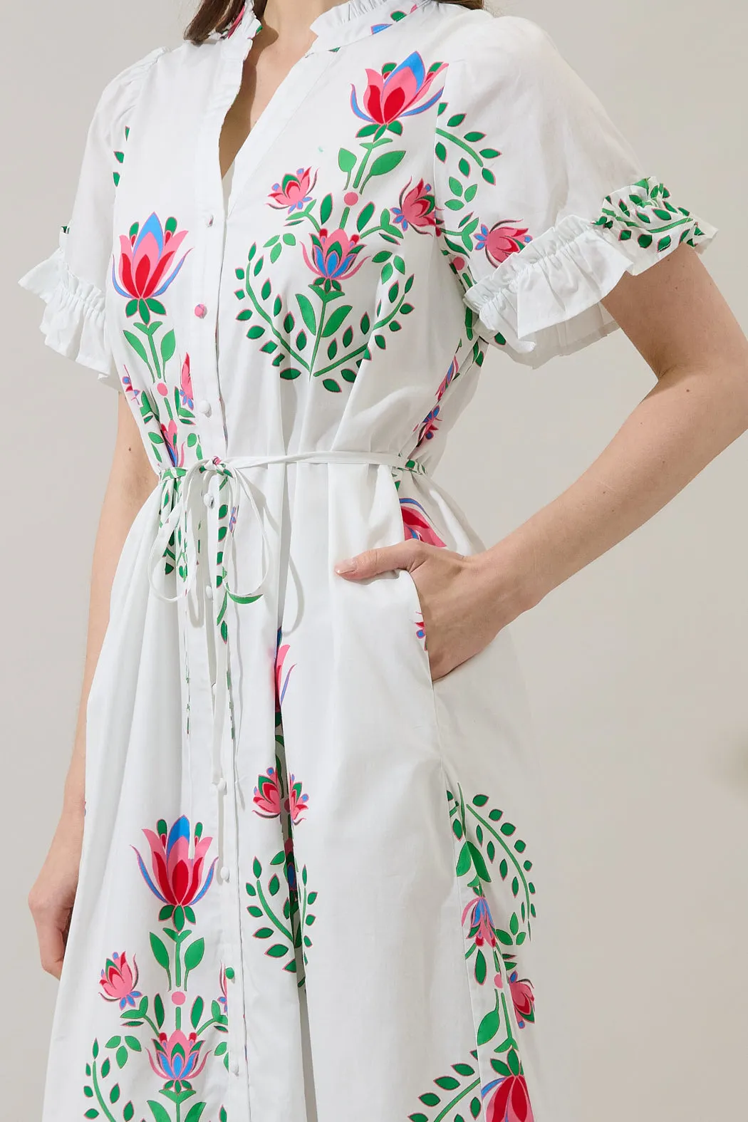 Alna Button Up Midi Dress Saury Floral sold by Sugarlips product image thumbnail 5
