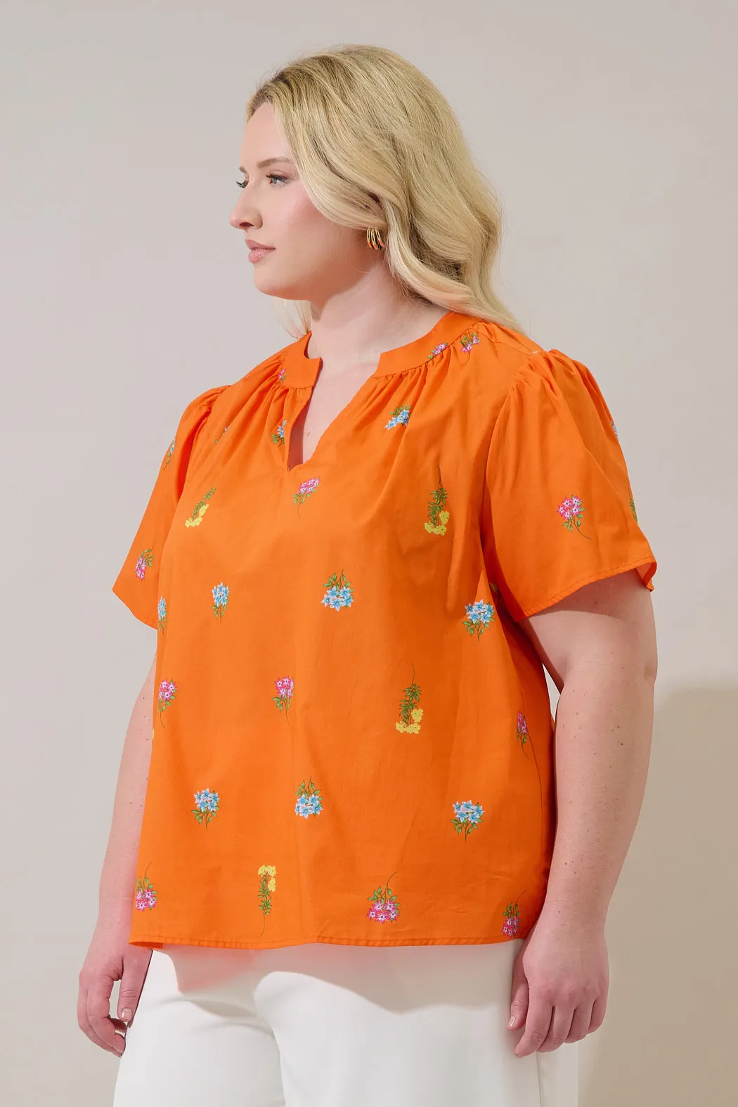 Mely Puff Sleeve Top Denvie Floral Curve sold by Sugarlips product image thumbnail 3